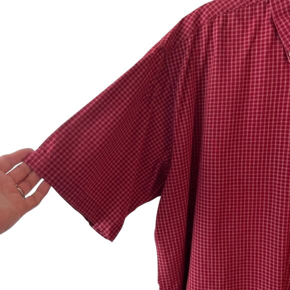 Nicklaus Red Plaid Button-Down Men’s Shirt Size Medium - Picture 3 of 10